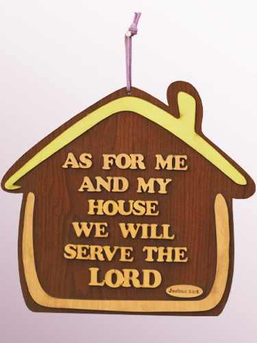 Wooden Engraved House with Word of God